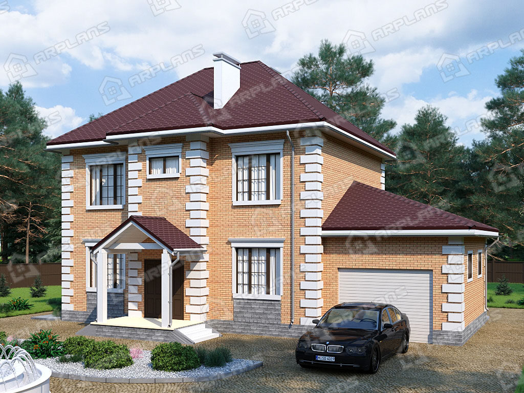 Проект двухэтажного дома,      площадь   220м2,   размер                  11.2  x 17.0 м
