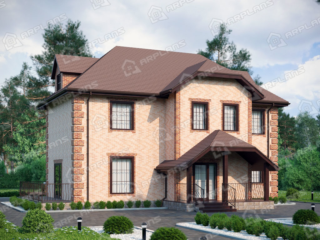 Проект двухэтажного дома,      площадь   160м2,   размер                  10.2  x 14.3 м