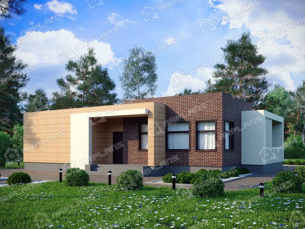 Проект одноэтажного дома,      площадь 140.0м²,   размер                  11.2 x 16 .5 м