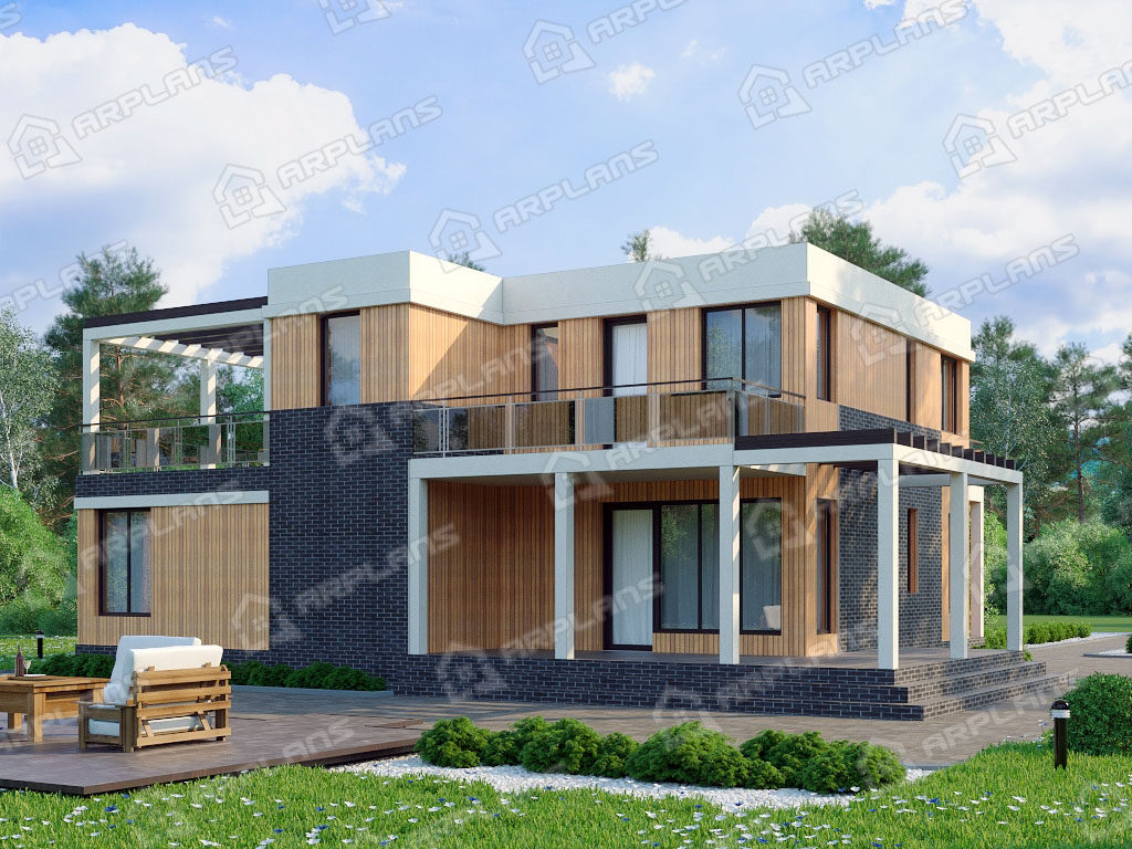 Проект двухэтажного дома,      площадь   234м2,   размер                  11.9  x 15.0 м