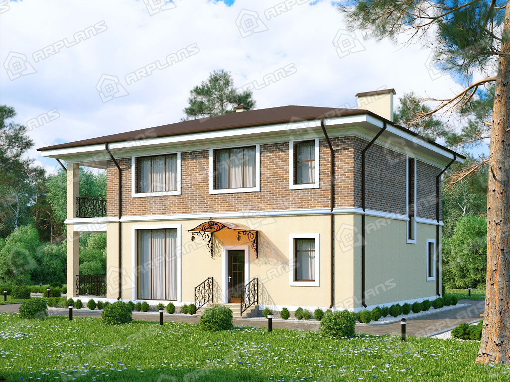 Проект двухэтажного дома,      площадь   243м2,   размер                  10.6  x 13 .9 м