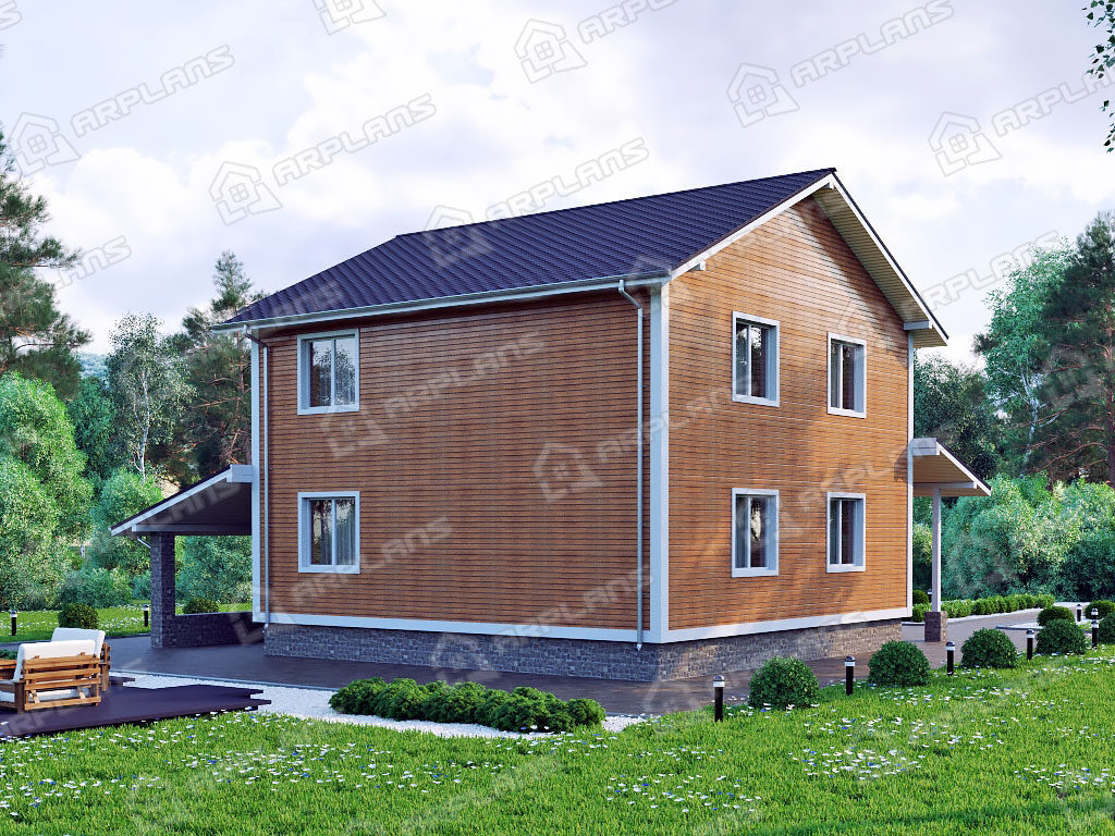 Проект двухэтажного дома,      площадь   168м2,   размер                  10.3  x 10.3 м