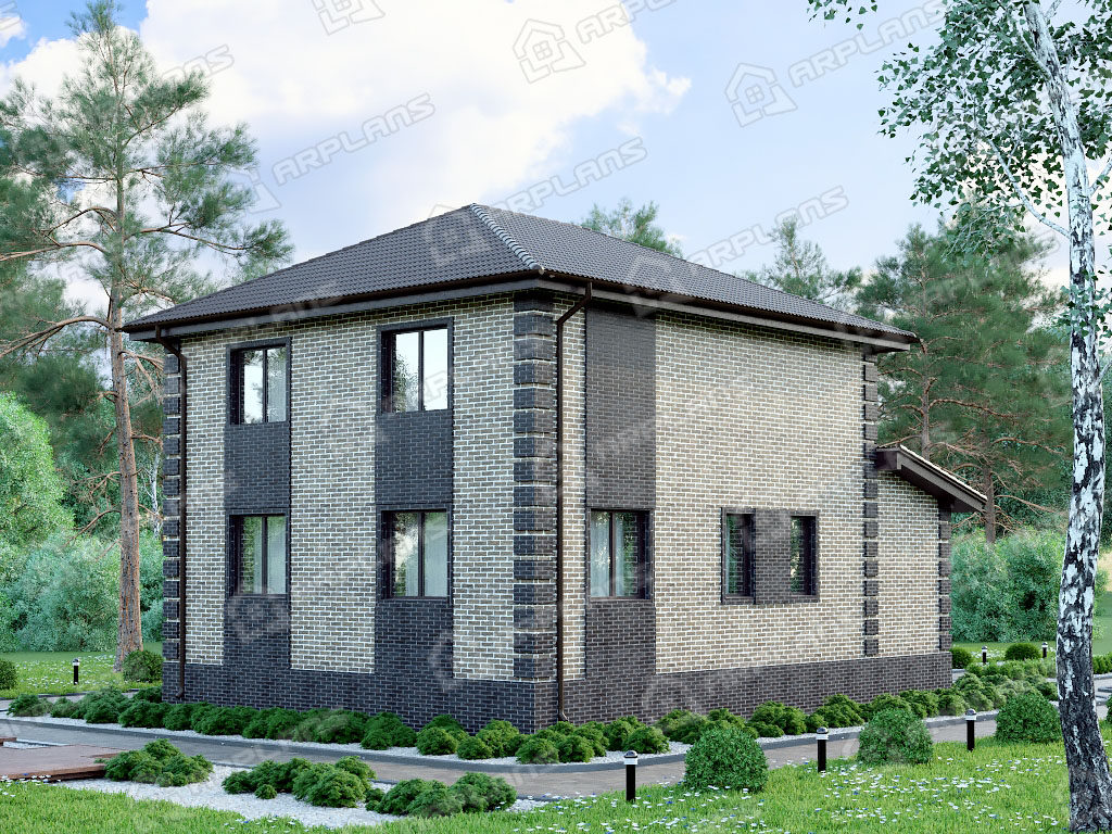 Проект двухэтажного дома,      площадь   152м2,   размер                  13.7  x 10.0 м