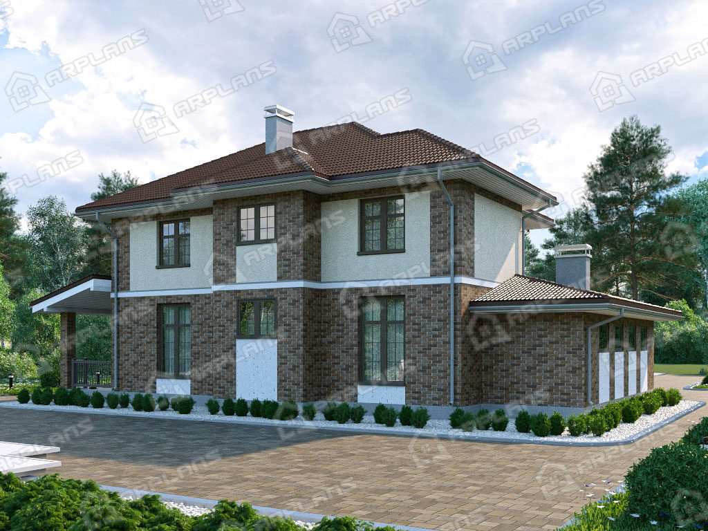 Проект двухэтажного дома,      площадь   273м2,   размер                  13.2  x 18.6 м