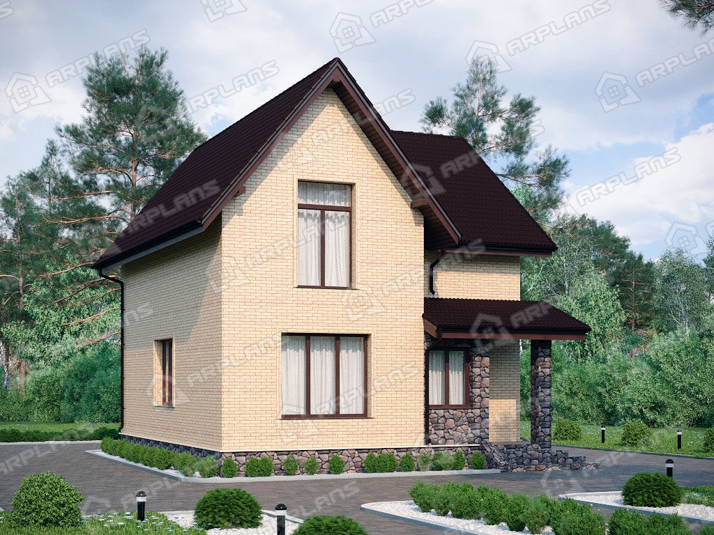 Проект двухэтажного дома,      площадь   119м2,   размер                  11.0  x 9.5 м