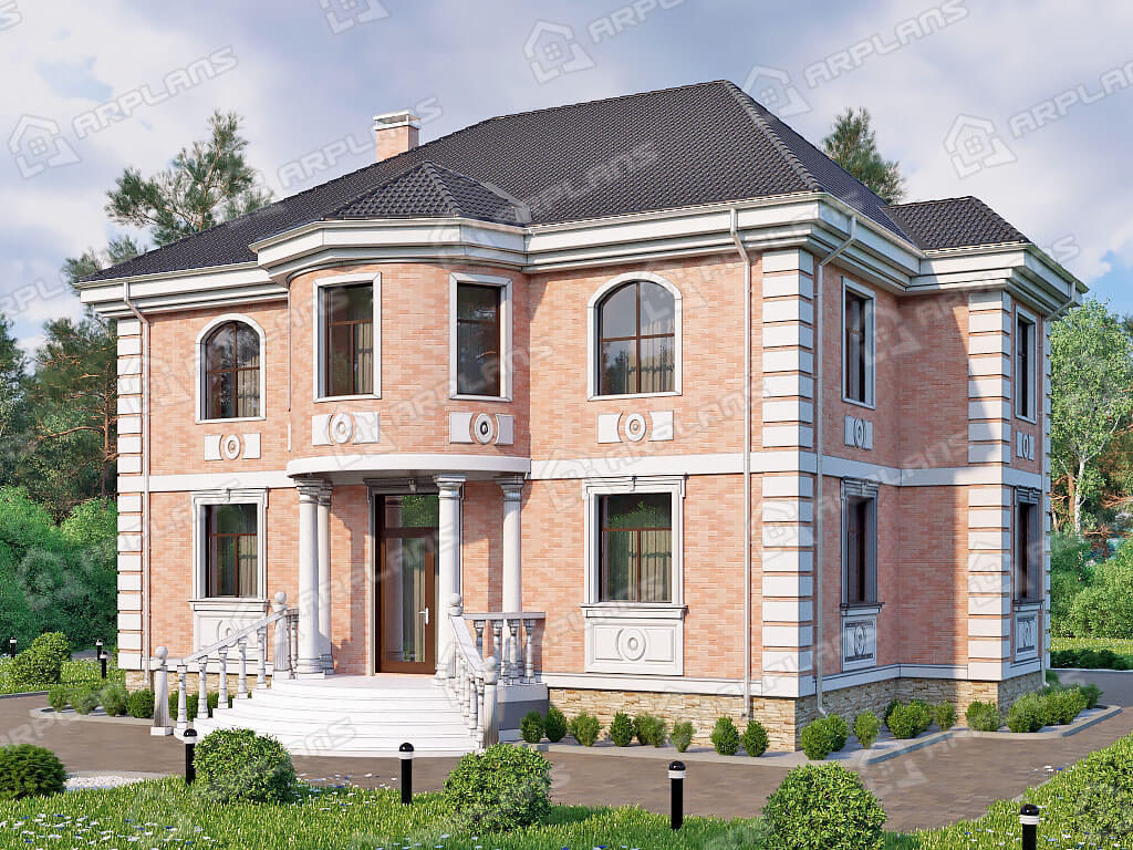 Проект двухэтажного дома,      площадь 292.0м²,   размер                  16.3 x 17 .3м