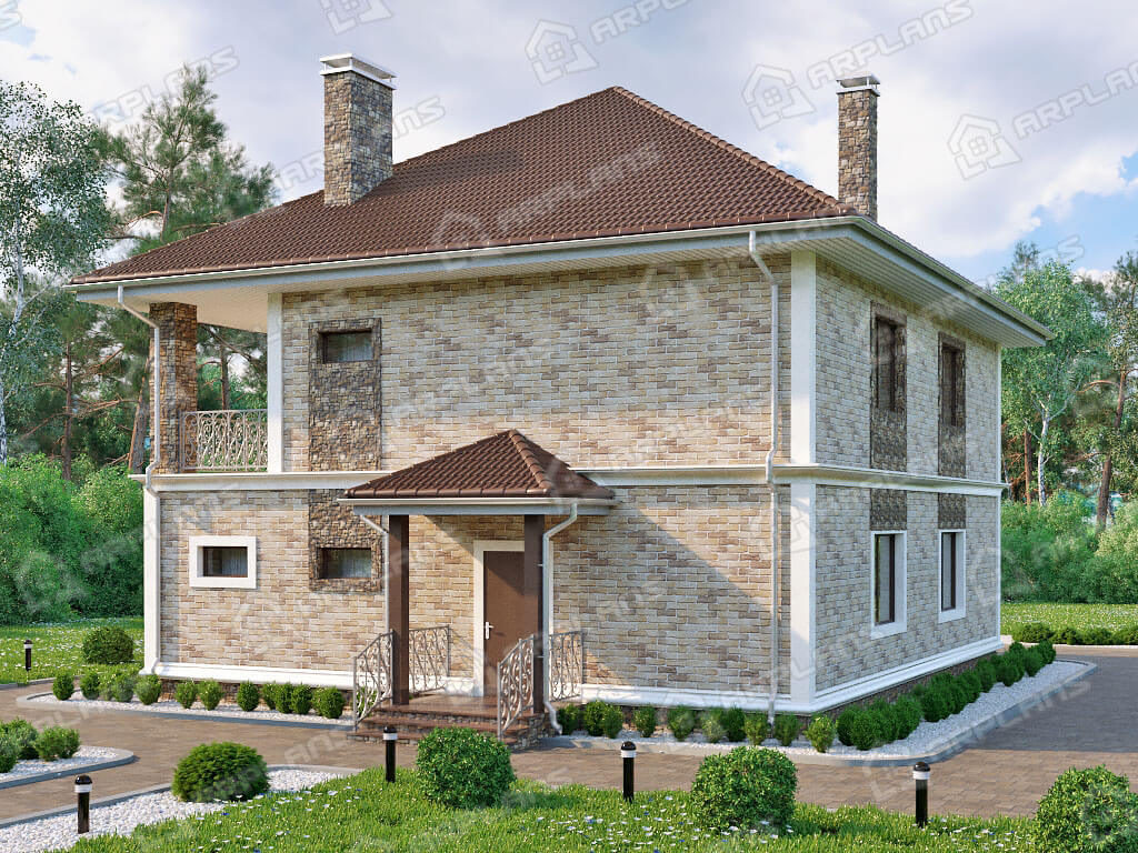 Проект двухэтажного дома,      площадь 211.0м²,   размер                  11.0 x 13 .5м