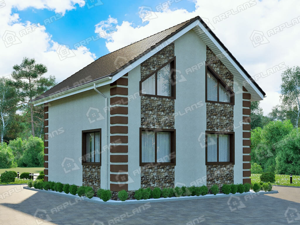 Проект двухэтажного дома,      площадь  98м2,   размер                  7.9  x 8.3 м