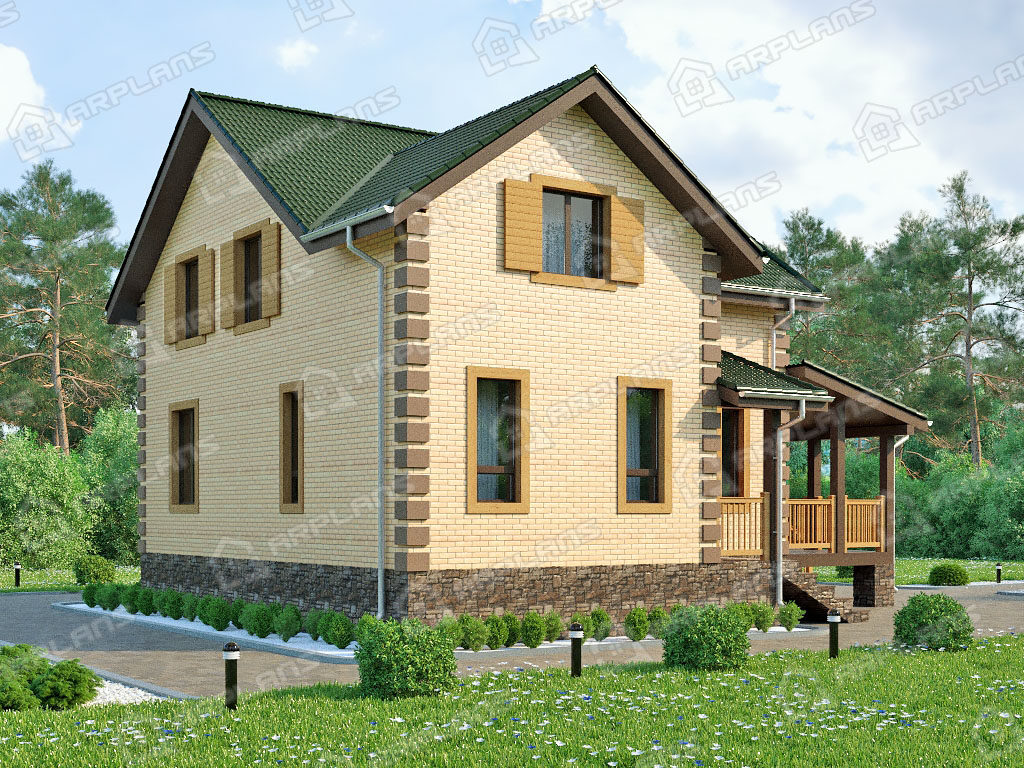 Проект двухэтажного дома,      площадь 152.0м²,   размер                  12.5 x 10.5м