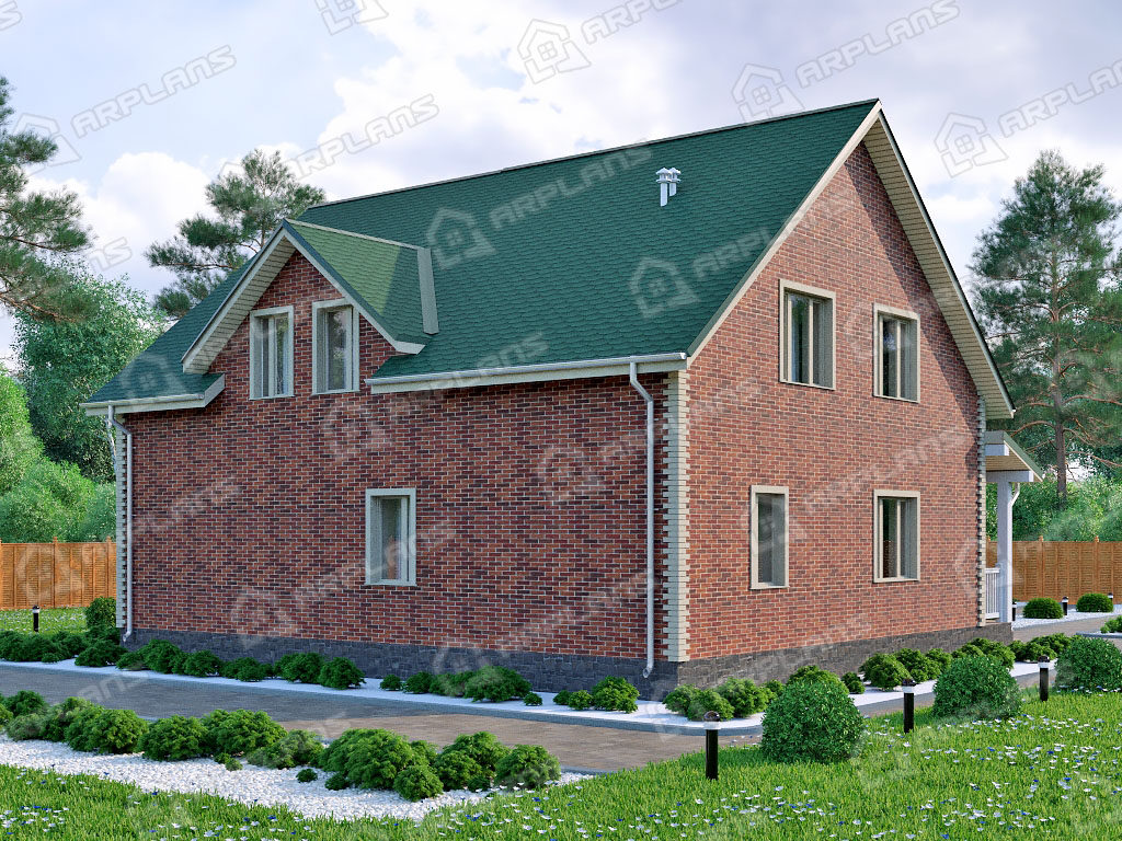 Проект двухэтажного дома,      площадь   178м2,   размер                  12.0  x 10.0 м