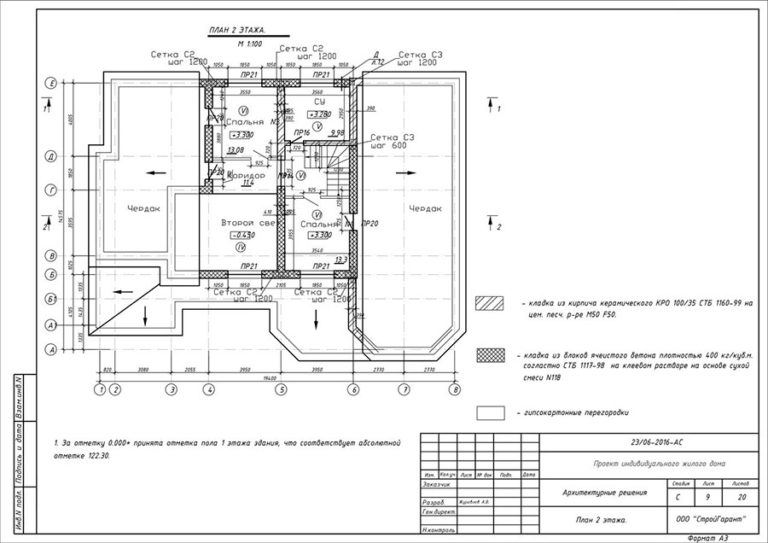 Проект дома - план 2 этажа
